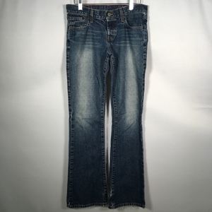 Abercrombie & Fitch Blue Medium Wash Boot Cut Jean